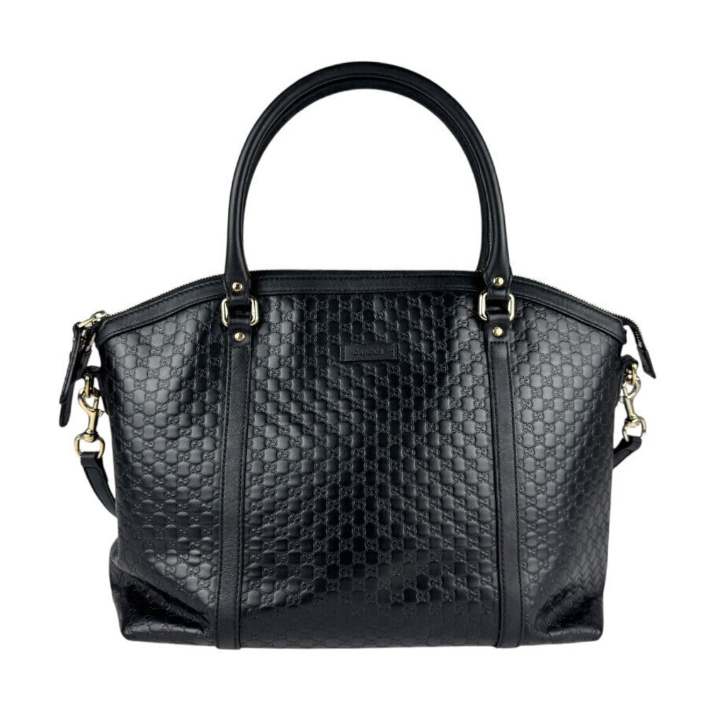 Gucci Diamante Leather 2Way Shoulder Bag Black